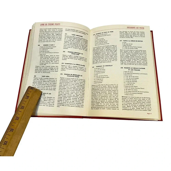 Purity Cookbook Livre de Cuisine Red Gold 1945 Edition HC Francais French - Picture 9 of 13